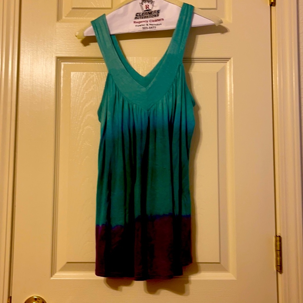 Green and purple tank top , v neck!